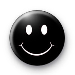 Black Emo Smiley Face Badges : Kool Badges