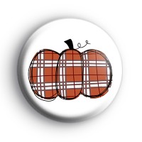 Plaid Pattern Halloween Pumpkin Badge thumbnail