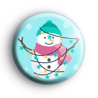Festive Lights Snowman Badge