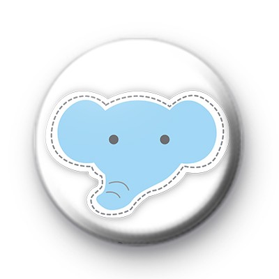 Cute Blue Elephant Button Badge