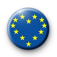 European Union Heart Flag Button Badge