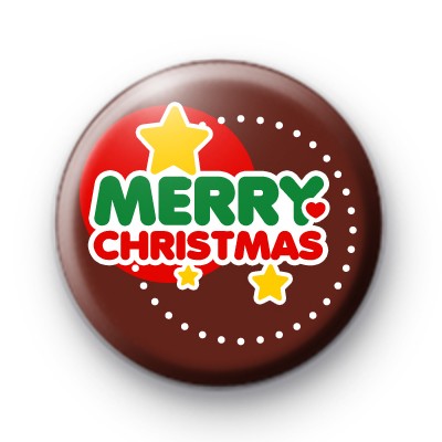 Festive Merry Christmas Stars Badge