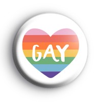 Gay Rainbow Heart Badge