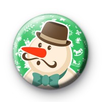 Handsome Festive Snowman Button Badge