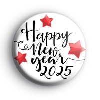 Happy New Year 2025 Red Stars Badge thumbnail