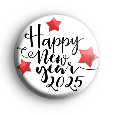 Happy New Year 2025 Red Stars Badge medium