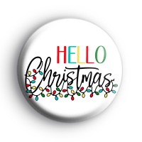 Hello Christmas Festive Lights Badge