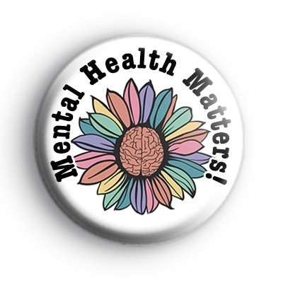 Mental Health Matters Floral Brain Badge