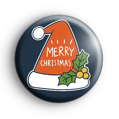 Merry Christmas Santa Hat Badge