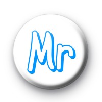 Blue Mr Wedding Badge