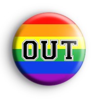 Out Gay Rainbow Pride Badge