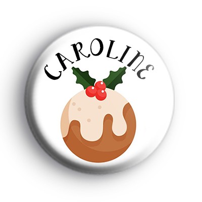 Custom Christmas Pudding Name Badge