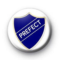 Blue School Prefect Button Badge