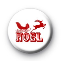 Red Festive Noel Button Badge