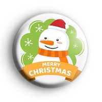 Classic Merry Christmas Snowman Badge