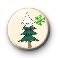 Snowy Christmas Tree Pin Badge