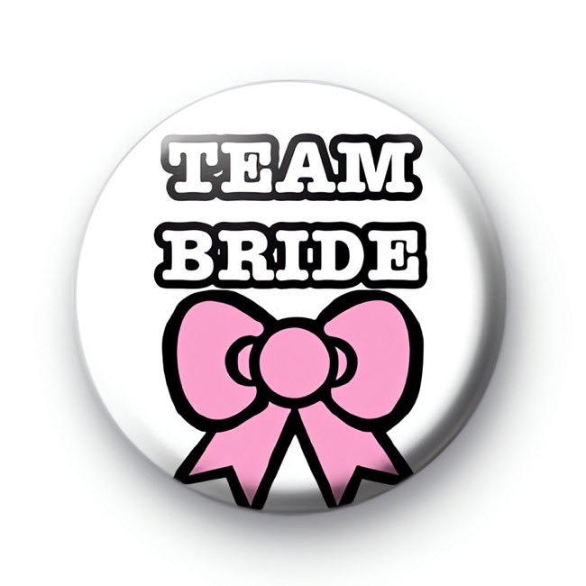 Team Bride Pink Bow Badge