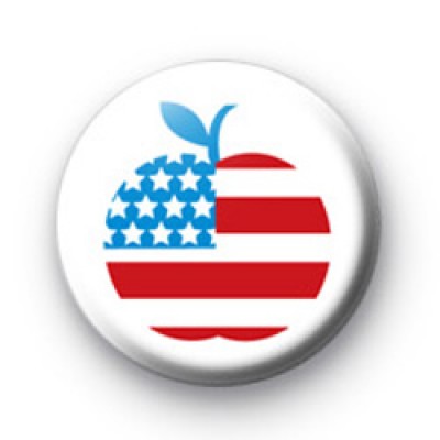 USA America Big Apple Flag Button Badge