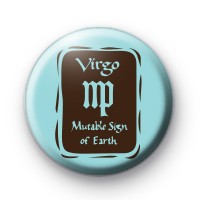 Zodiac Symbol Virgo Button Badge