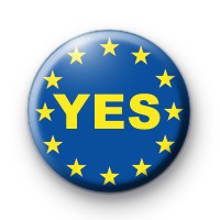 YES EU Vote Pin Badge