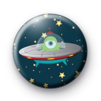 Alien Spaceship Button Badges