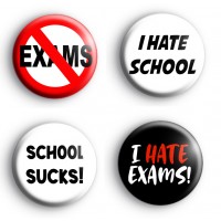Anti School Set of 4 Badges