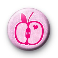 Pink Heart and Apple Badge