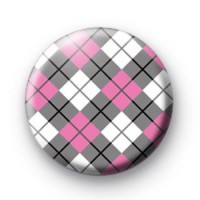 Pink and Grey Argyll Pattern Badge thumbnail