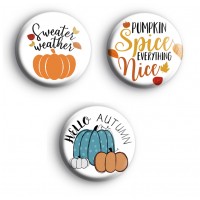 Set of 3 Autumn Vibe Badges