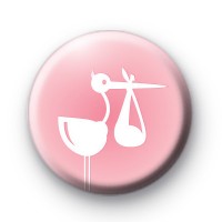 Baby Girl Pink Stork Badge