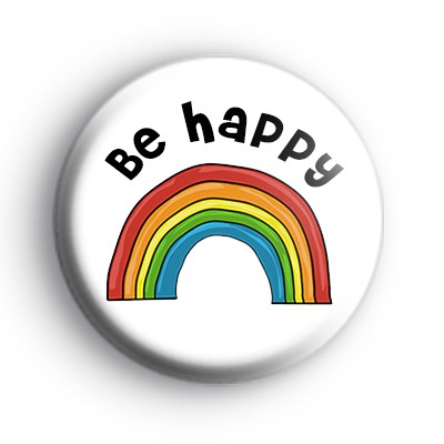 Be Happy Rainbow Badge medium