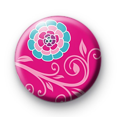 Beautiful Pink Floral Badge