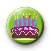 Huge Birthday Cake and Candles badge