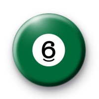 Billiard Ball Birthday Age Number 6 Badge