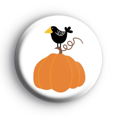 Black Bird Autumnal Pumpkin Badge
