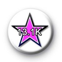 Black and pink star 13.1km badge