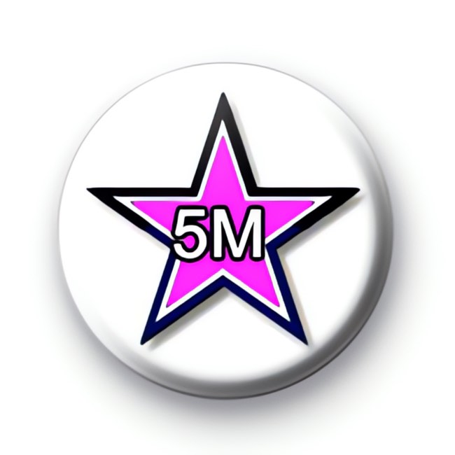 Black and pink star 5M badge