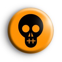 Black Skull Orange Badge