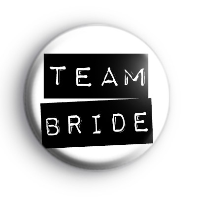 Black and White Team Bride Label Badge medium