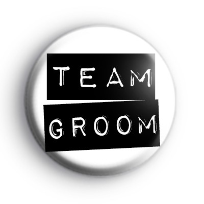 Black and White Team Groom Label Badge medium