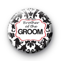 Black and red brother of the groom badge