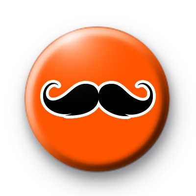 Orange and Black Moustache Badges