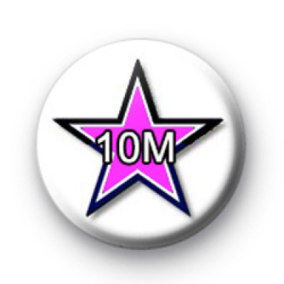 Black and pink star 10M Custom badge medium