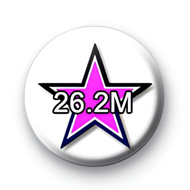 Black and pink star 26.2m custom badge