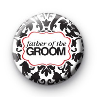 Black and Red Father of the Groom Badges