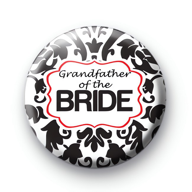 Black and Red Grandfather of the Bride badge