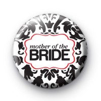 Black and Red Mother of the Bride Badges
