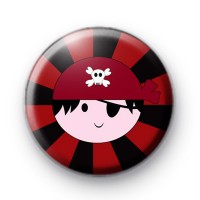 Black and Red Pirate Boy Badge