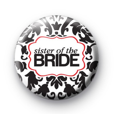 Black and Red Sister of the Bride Badge medium