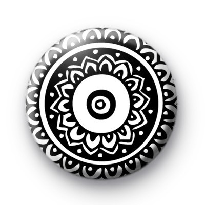Black and White Henna Pattern badge